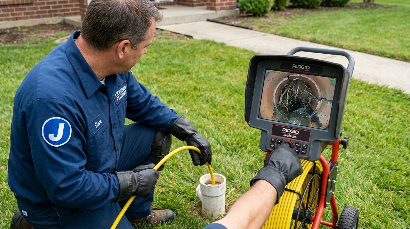 Sewer camera inspection being performed by Johns Plumbing LLC in Platte